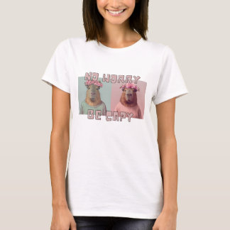 T-shirt Capybara Tee, No Worry Be Capy, Rodent Genius Capy
