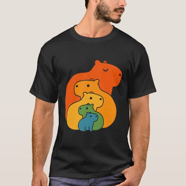 T-shirt Capybaras arc-en-ciel (Devant)