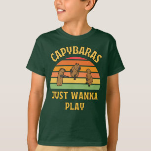T-shirt capybaras veulent juste jouer slogan