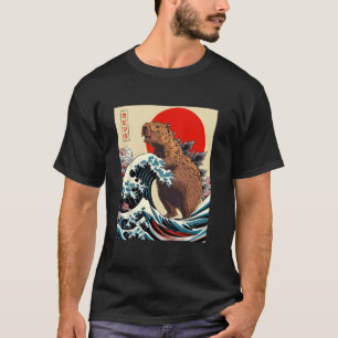 T-shirt Capyzilla Capybara Japonais Art Retro Rodent Funny