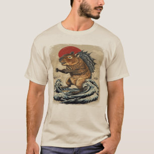 T-shirt Capyzilla Capybara Rétro Vintage Japonais Kaiju 