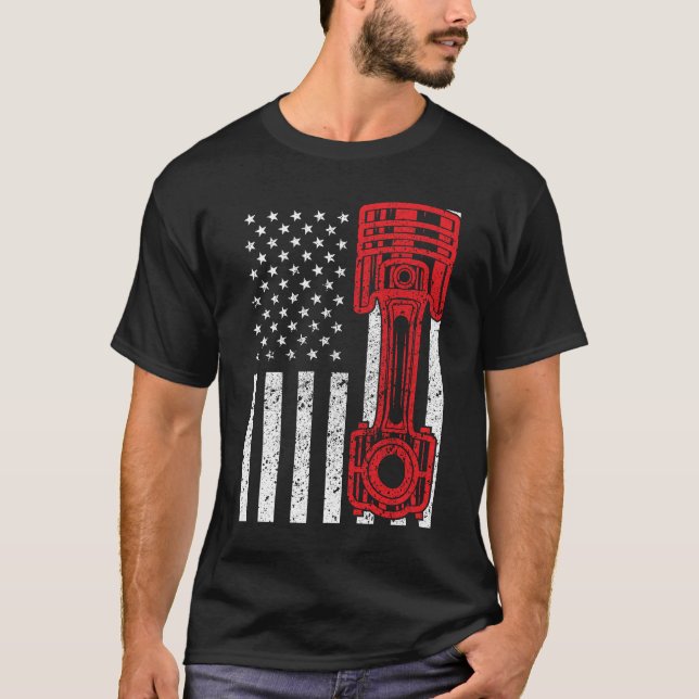 T-shirt Car Enthousiaste de la Piston Muscle (Devant)
