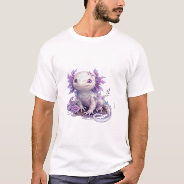 T-shirt Caractère Axolotl adorable avec conception de text (Devant)