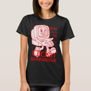 T-shirt Caractère d'ordinateur de dessin animé des années 