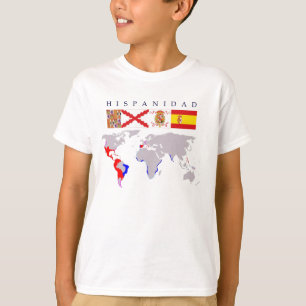 T-shirt CARACTÈRE ESPAGNOL origine et carte. Chemisette