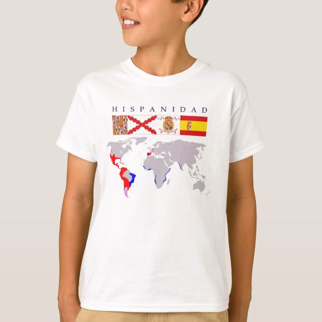 T-shirt CARACTÈRE ESPAGNOL origine et carte. Chemisette (Devant)