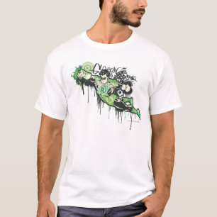 T-shirt Caractère Graffiti de lanterne verte