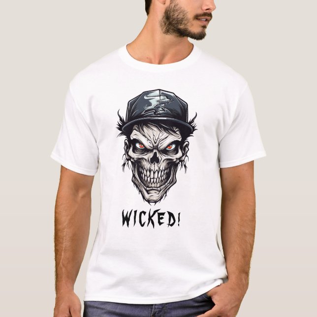 T-shirt Caractère Zombie Mal Mal Méchant (Devant)