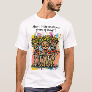 T-shirt Caractères d'arbre musical mignons