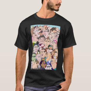 T-shirt Caractères de dessin coloré amusant