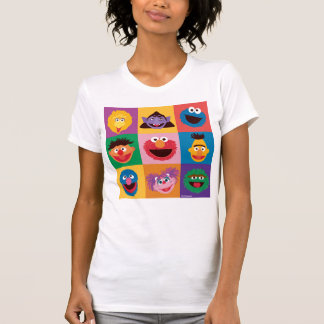 T-shirt Caractères de rue Sésame | Grille de blocs colorés