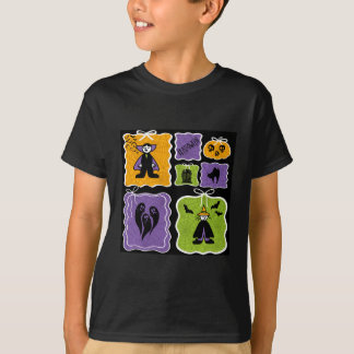 T-shirt Caractères d'Halloween mignonne Vampire et sorcièr