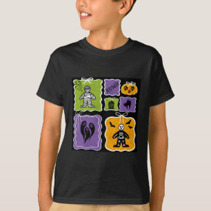 T-shirt Caractères d'Halloween mignonnes maman et squelett
