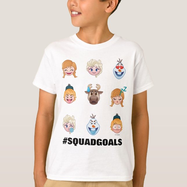 T-shirt Caractères Emoji congelés de Disney (Devant)