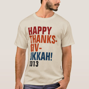 T-shirt Caractères gras 2013 heureux de Thanksgivukkah