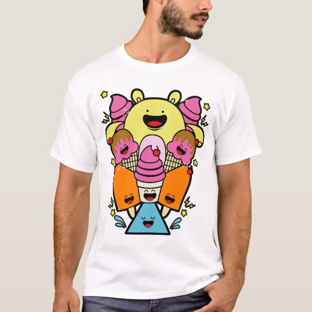 T-shirt Caractères heureux (Devant)