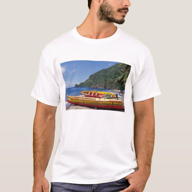 T-shirt Caraïbes, BWI, Sainte-Lucie, Sailboats, Soufrière. (Devant)