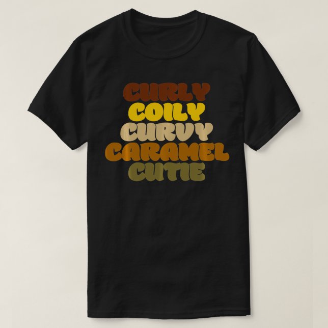 T-shirt Caramel Cutie BLM Caramel Courbé Coily P (Design devant)