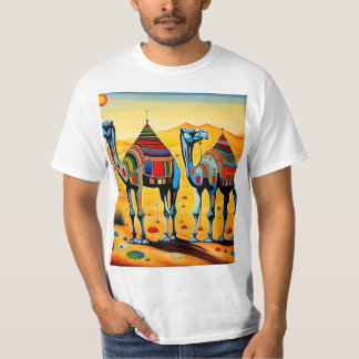 T-shirt Caravane de Chameau Désert au coucher du soleil 3