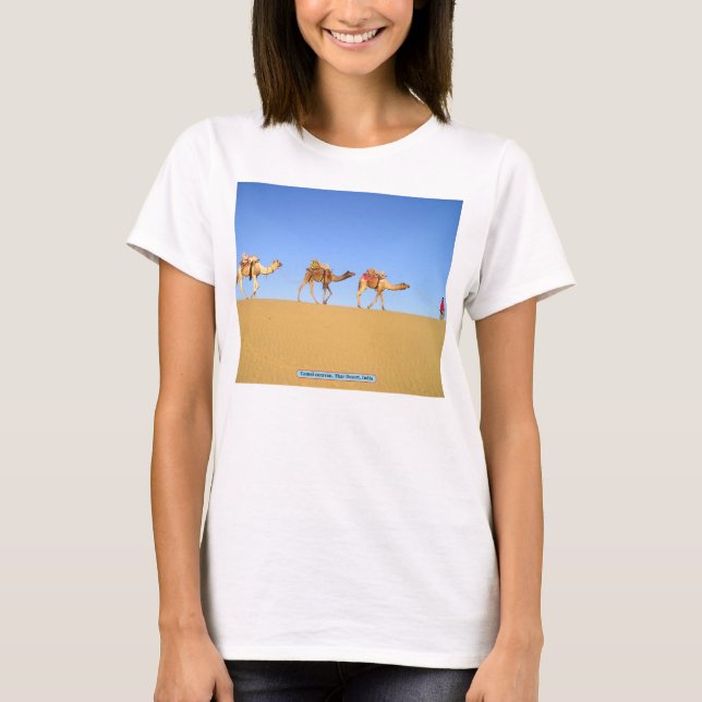 T-shirt Caravane en chameau, Désert de Thar, Inde (Devant)