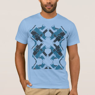 T-shirt Carburant Turquoise Crisscross Design d'art Abstra