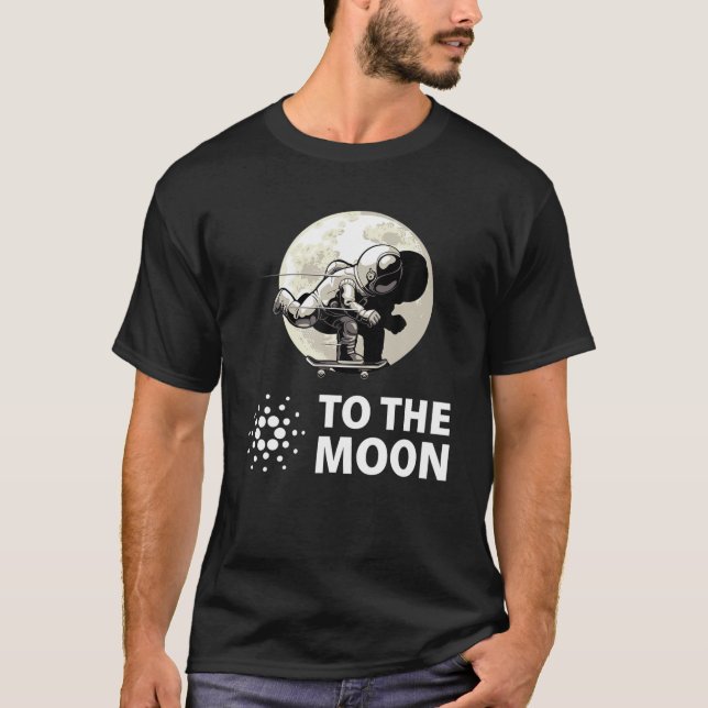 T-shirt Cardano Sur La Lune, Astronaut Cardano ADA Crypto (Devant)