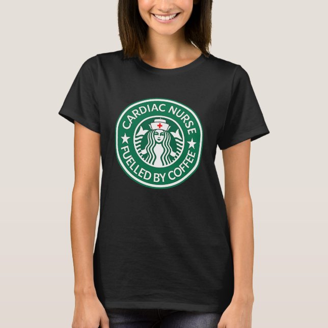 T-shirt Cardiac Nurse and Coffee Top (Devant)