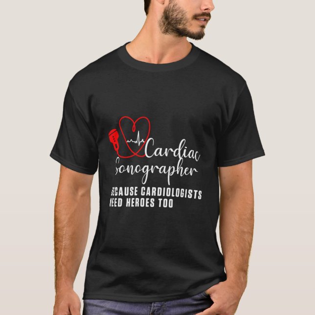 T-shirt Cardiac Sonographe Echo Tech Apprendre Rdcs (Devant)
