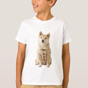 T-shirt Cardigan Boutonné Shiba Inu Enfants
