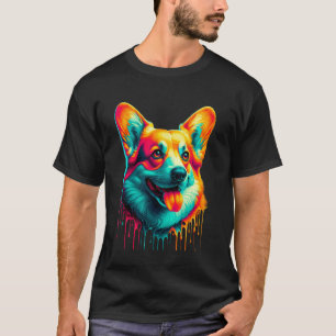 T-shirt Cardigan corgi gallois d'art de peinture qui dégou