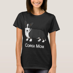 T-shirt Cardigan noir mignon Corgi Welsh Amoureux des chie