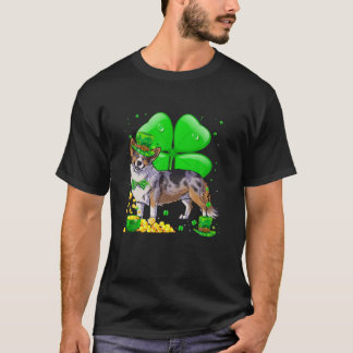 T-shirt Cardigan Welsh Corgi Chien Lucky Charm St. Patrick