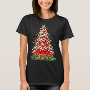 T-shirt Cardinal Bird Xmas Light Père Noël Cardinal Christ