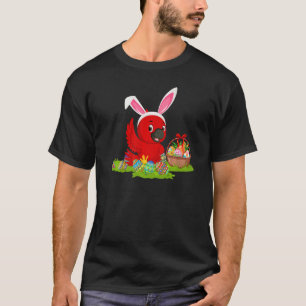 T-shirt Cardinal Oiseau de Pâques Chasse aux Oeufs Bunny C