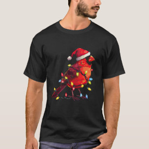 T-shirt Cardinal Rouge de Père Noël Joyeux Noël Oiseau