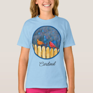 T-shirt Cardinals on the Fence Painting - Art original T-S