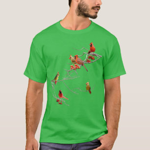 T-shirt Cardinaux Perchés Sur Branches