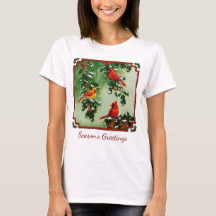 T-shirt Cardinaux rouges du Nord et houx