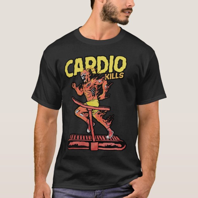 T-shirt Cardio Kills Skeleton Skull  Running Marathon Runn (Devant)