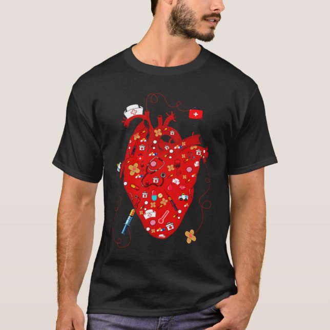 T-shirt Cardiologie cardiaque humaine anatomique Cardiolog (Devant)