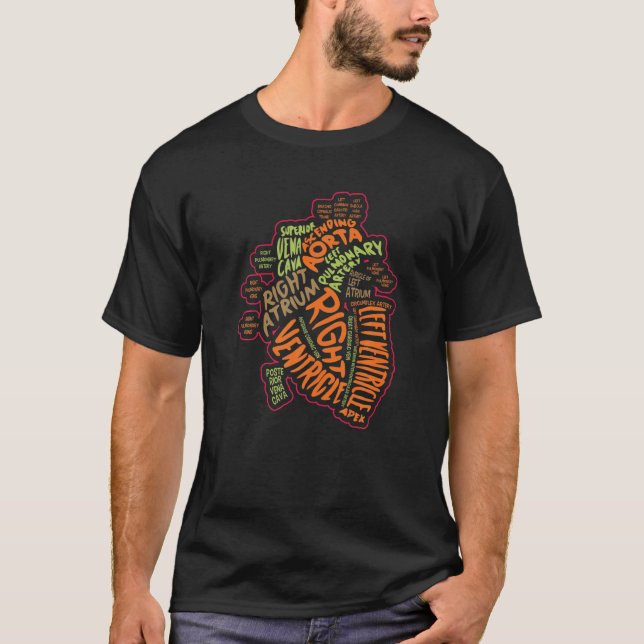 T-shirt Cardiologie cardiaque humaine anatomique Cardiolog (Devant)