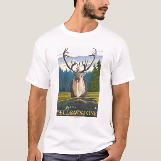 T-shirt Caribou dans le sauvage - ressortissant de (Devant)