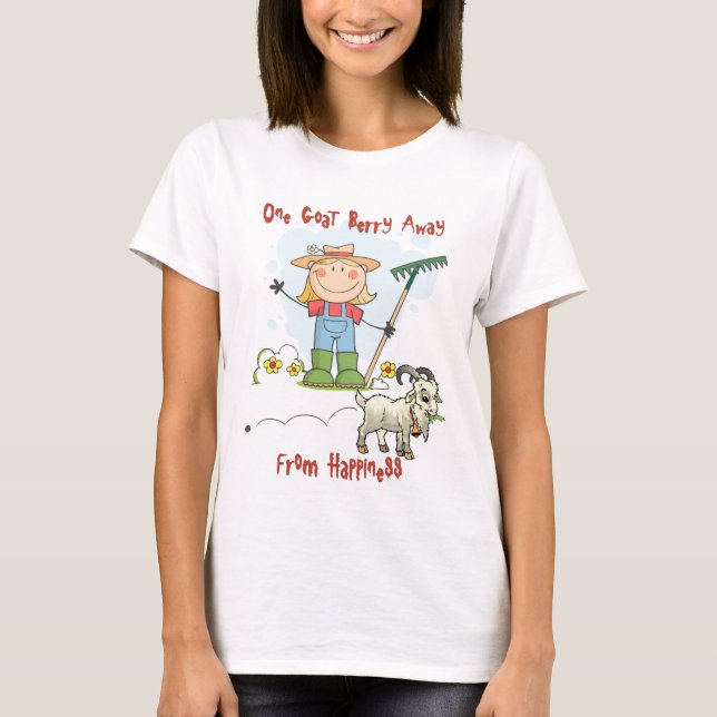 T-shirt Caricature amusante de caca de chèvre (Devant)