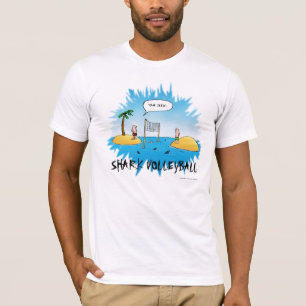 T-shirt Caricature amusante de Shark Volleyball