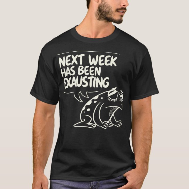 T-shirt caricature amusante grenouille épuisée (Devant)