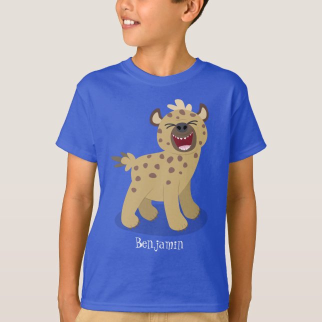 T-shirt Caricature amusante hyena riant illustration (Devant)