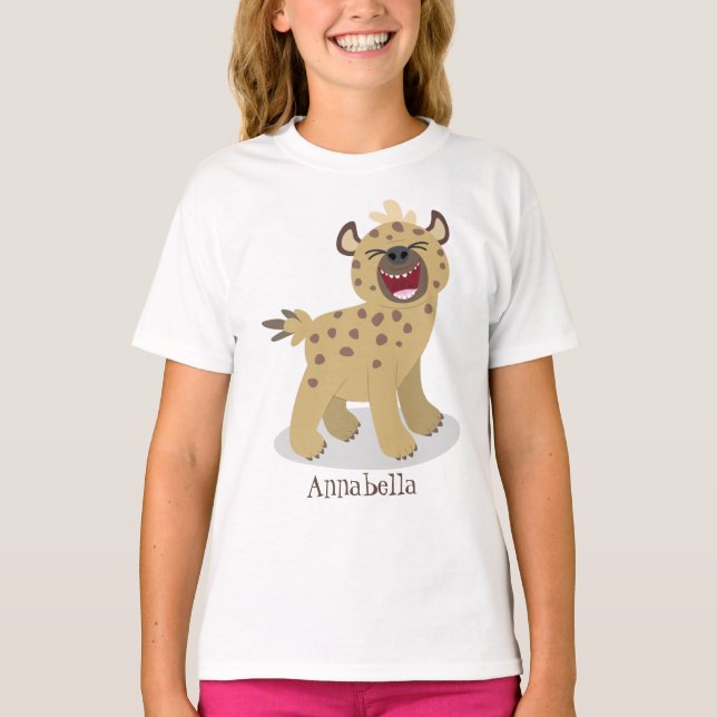 T-shirt Caricature amusante hyena riant illustration (Devant)