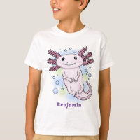 Caricature axolotl rose adorable