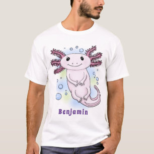 T-shirt Caricature axolotl rose adorable
