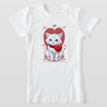 T-shirt caricature chaton blanc mignon